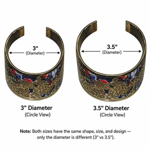 Women Gold Plated Ethnic Flower Pattern Acrylic Bangle Bracelet <b>Vintage</b> Bohemian Brass Cuff Stackable Wide Multicolor Jewelry - Product Image 4