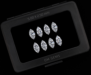 Diamant de laboratoire taille marquise 5.0x2.5mm, couleur E, fantaisie |   Diamants en vrac pour la fabrication de bijoux |   Marque OM GEMS - Product Image 5