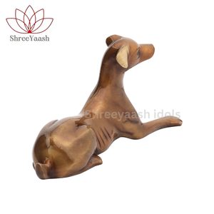 Estatua de Perro de Latón Pulido de 1.1 kg, Estilo Vintage, 9 Pulgadas de Alto, Escultura de Animal Feroz, Símbolo de Riqueza para Decoración del Hogar - Product Image 4