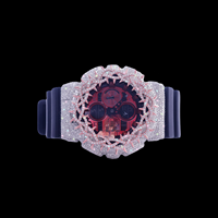 Montre Starspire Jewels Hip Hop Bust G Sh0 entièrement sertie de diamants Moissanite VVS, personnalisée, plaquée or, mécanique, analogique, bracelet en caoutchouc