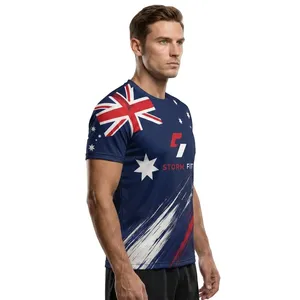Camiseta Deportiva Personalizada de Manga Corta para Hombre, Sublimada, de Secado Rápido, Cuello Redondo, Corte Holgado, 100% Poliéster, Anti-UV, Transpirable - Product Image 6