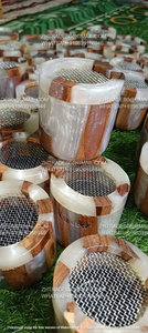 Quemador de epoxi de madera de estilo islámico de lujo hecho a mano Bakhoor y soporte de incienso de carbón con tapa para decoración de Ramadán y Eid - Product Image 4