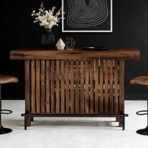 Tavolo da Bar Moderno Minimalista in Stile Vintage per Casa, Hotel, Caffè, Uso Esterno e Banchetti, Realizzato in Legno e Acciaio - Product Image 4
