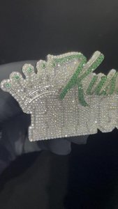 Colgante de Corona Personalizado, Plata 925, Moissanita, Estilo Hip Hop, Unisex, para Regalo - Product Image 3