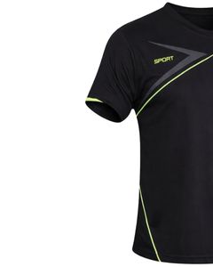 Ensemble de t-shirt et short de sport pour homme, noir et vert néon, séchage rapide, respirant, vêtements de sport, course à pied, entraînement, fitness, tenue de sport - Product Image 2