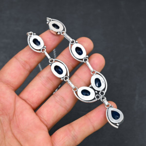 Collar de topacio azul de Londres personalizado, plata de ley 925, joyería con piedras preciosas, elegante, hecho a mano, regalo del Día de San Valentín para mujer - Product Image 2