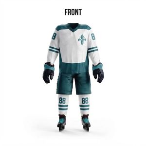 Ensemble d'uniformes de hockey sur glace avec impression par transfert thermique par RIVIAN ATLANTIC, couleur unie, 100% polyester, qualité supérieure pour hommes - Product Image 3