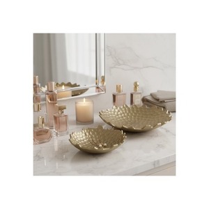 Bol à mélanger et plateau de service en aluminium en forme de fleur, faits à la main, durables, écologiques, pour les fruits et la décoration de table - Product Image 4