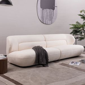 YP40116W stile moderno bianco soggiorno divano curva Design circolare per uso ufficio o camera da letto - Product Image 2