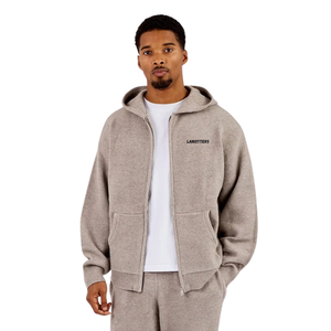 Men's Two Piece Hooded Tracksuit Full <b>Zip</b> Sweatshirt <b>Side</b> Pockets Elastic Waist Straight Leg <b>Trousers</b> Loose Casual Lounge Outfit - Product Image 3