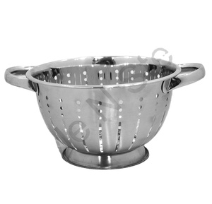 กระชอนสแตนเลสคลาสสิกพร้อมที่จับแบบท่อกระชอนตาข่ายเจาะสองหูทำจากสเตนเลสสตีลจากโรงงาน - Product Image 1