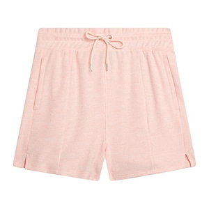 High <b>Waist</b> Ribbed <b>Elastic</b> <b>Waist</b> Shorts Pockets Solid Pink Breathable Anti-Wrinkle Digital Printed 100% Cotton Women's Shorts - Product Image 6