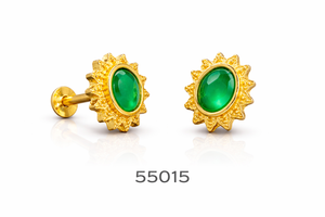 ต่างหูเม็ดเดี่ยวประดับอัญมณีสีม่วงทันสมัยรูปดอกทานตะวันชุบทองหรูหราสำหรับงานปาร์ตี้ - Product Image 5