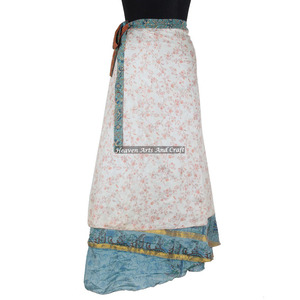 Falda Larga para Mujer, Cintura Abierta, Estilo Pareo, Sari de Seda Jamaicana, Falda Larga Envolvente para la Playa - Product Image 5