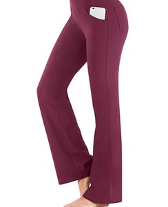 Comfortable Elastic Women's High Waisted Long Yoga Straight Pockets Casual Daily Leisure 100% Cotton Trousers/Leggings/Joggers - Product Image 2