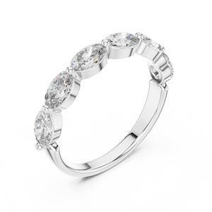 Anillo de Diamante Cultivado en Laboratorio con Forma Oval Radiante, Oro de 18k, 14k, 9k, Oro Rosa, Blanco, Amarillo, Banda Triple Pavé, Conjunto de Joyería Nupcial Ética - Product Image 3