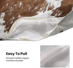 Faux Fur Cowhide Print Square <b>Cushion</b> Cover 16 Inches Invisible Zipper Nordic Style Home Decor Pillow Case - Product Image 4