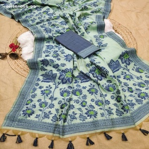 Colección Premium: Saree-Blusa de Algodón Muga con Tejido Floral-Jamdani y Diseño de Tejido Resham para Festivales - Saree Love - Product Image 1