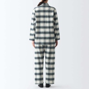 Ensemble de pyjama en coton à carreaux pour femmes, manches longues, col rabattu, longueur intégrale, vêtements de nuit classiques, tissu tissé doux, automne - Product Image 4