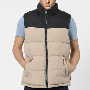 Vente directe d'usine, gilet matelassé sans manches multicolores, tissu polyester de haute qualité, col montant, veste d'hiver matelassée pour hommes - Product Image 1