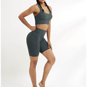 Pantalones Cortos de Yoga para Mujer, Tallas Grandes, Personalizados, Sólidos, Transpirables, Ecológicos, OEM, Fitness, Poliéster, Spandex, Elásticos en Cuatro Direcciones - Product Image 6