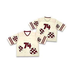 Maillot de football américain surdimensionné en tissu mesh, imprimé par sublimation, pour adulte, col en V, manches courtes, t-shirt en mesh. - Product Image 2
