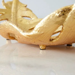 High Quality Aluminum Casted Small Size Leaf Shape Platter With Shiny Golden Finishing Indian Manufacturer - Product Image 6