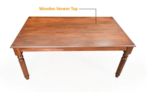Solid Wood Dining <b>Table</b> Set 6 Seater, Rectangular Traditional Wooden Dining <b>Table</b> with Chairs, Natural Finish Home Furniture - Product Image 4