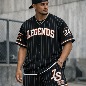 Conjunto de Béisbol Oversize Personalizado – Edición Street Performance para Hombre, Tejido French Terry con Estampado por Transferencia Térmica - Product Image 1