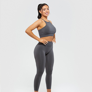 Leggings pour femmes de haute qualité, personnalisés OEM, taille mi-haute, séchage rapide, respirants, avec poches, en tricot, polyester et élasthanne, prix d'usine en gros - Product Image 4