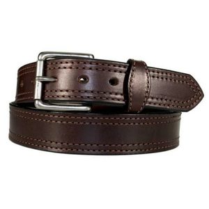 Genuine Leather <b>Belt</b> Cow Hide Solid Color Pin <b>Buckle</b> Rectangular <b>Silver</b> Formal Style Durable 2.5 Inches Width - Product Image 1