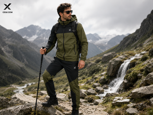 Ensemble coupe-vent à capuche pour homme X Sports City, style sportif, polyester, fermeture éclair, pour l'automne, idéal pour les activités de plein air et l'aventure - Product Image 3