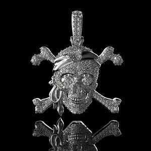 Pendentif Tête de Mort Caraïbienne en Moissanite Ronde Sertie de Pierres, Style Hip Hop, en Argent 925, Bijoux Fins, Pendentifs et Breloques - Product Image 3