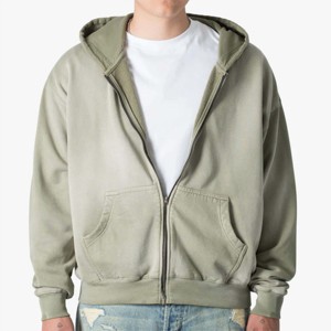 Chaqueta con capucha de algodón 100% polar grueso para hombre, con cremallera completa, transpirable, lisa, para entrenamiento, ropa de abrigo cálida de invierno, venta al por mayor personalizada - Product Image 1