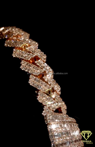 Cadena Cubana Esmeralda con Incrustaciones de Diamantes Moissanite VVS en Plata de Ley 925, Joyería Hip Hop, Cadena para Hombre, Estilo Rapero - Product Image 6