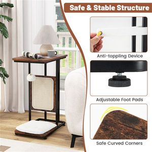 MDF Cat Side Table End Table with Scraper Feature for Cat Trees & Scratcher Use - Product Image 6