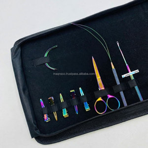 Outils professionnels de pose d'extensions de cheveux à micro-perles en acier inoxydable de qualité chirurgicale, réutilisables, durables et de haute qualité, effet arc-en-ciel - Product Image 2