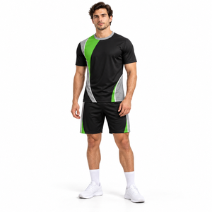 Conjunto de Uniforme de Fútbol Personalizado, Camiseta de Manga Corta, Pantalones Cortos con Cordón Ajustable, Impresión por Transferencia de Calor, 100% Poliéster, para Adultos - Product Image 3