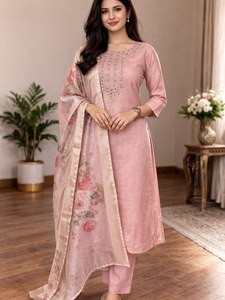 Modern Pair of <b>Top</b>-Bottom & Dupatta Salwar Kameez for Women Party Wear - Product Image 3