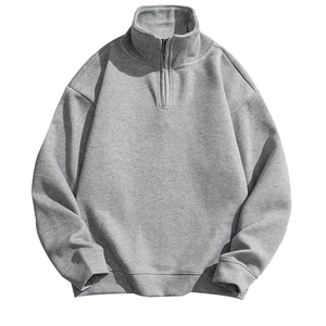 Sweat-shirt à col rond en molleton pour homme, coupe ample, noir uni, décontracté, manches longues, coupe classique, tricoté pour l'hiver, service OEM 2026 - Product Image 4