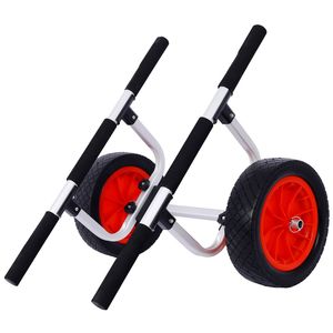 Carro de transporte de canoa y kayak de alta resistencia con ruedas planas de 12 pulgadas, ancho ajustable, con ruedas giratorias - Product Image 3