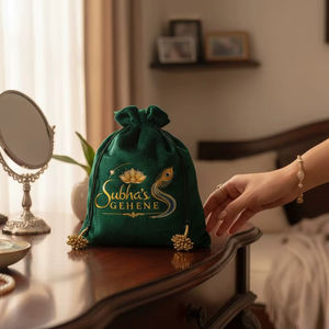 กระเป๋าผ้ากำมะหยี่แบบ Potli - แฟชั่นปรับแต่งสีและโลโก้ได้ คุณภาพสูง - Product Image 1