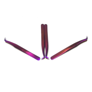 Professional Purple Stainless Steel Eyelash Tweezers Hot Selling Volume Lash <b>Tool</b> for Eyelash Extensions and Salon Use - Product Image 1