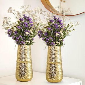 Jarrón Cilíndrico de Metal Grabado con Flechas para Decoración del Hogar, Florero Decorativo Moderno, Centro de Mesa para Sala de Estar - Product Image 6