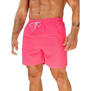 Shorts de bain pour hommes personnalisés à séchage rapide, taille mi-haute avec cordon de serrage, décontractés, 100 % polyester, pour l'été et la plage - Product Image 3