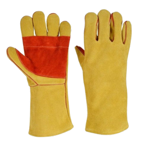 Whole Sale Reinforced Cowhide Split Leather Welding <b>Gloves</b> Heat and Spark Abrasion Resistant Heavy Duty Barbeque Safety <b>Gloves</b> - Product Image 1
