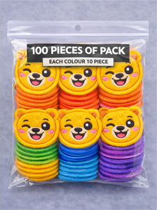 Parches Bordados con Cara de Oso de Peluche de Dibujos Animados, Diseño de Ojo Abierto, Paquete de 100 Unidades, Termoadhesivos y para Coser, para Prendas, Bolsos, Sombreros, Multicolor - Product Image 2