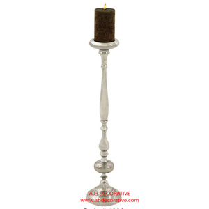 Luxury Nickel-Finish Sculptural <b>Candlesticks</b> Minimalist Tiered Metal Pedestal for Mantel & Dining Table Wholesale Candle Stand - Product Image 5