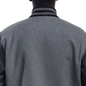 <b>Men</b> Casual Sports Varsity Jacket WoolCotton Blend Stand Collar Customized Logo Front Breathable Anti-Bacterial Winter Fashion - Product Image 4