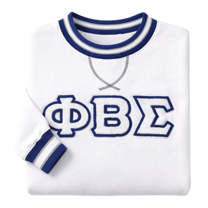 Sudadera con Cuello Redondo y Franjas Blancas de Phi Beta Sigma, Prenda de Fraternidad Griega con Diseño Clásico de Chenille, Comodidad Premium - Product Image 6